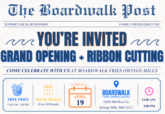 Boardwalk Fries Burgers and Shakes Mill Station Grand Opening