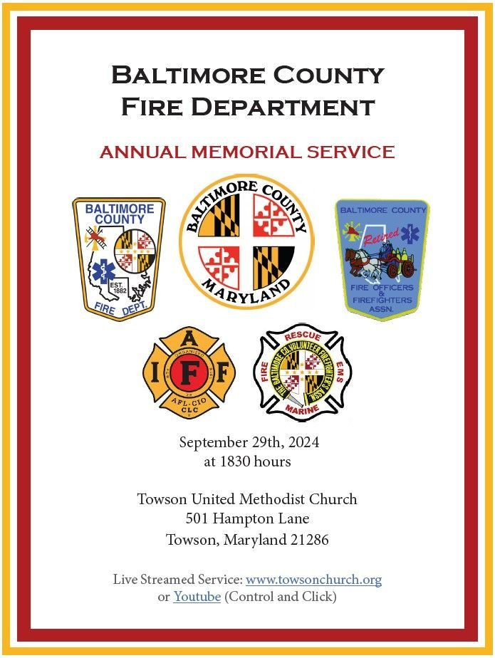 Baltimore County Fire Department Annual Memorial Service