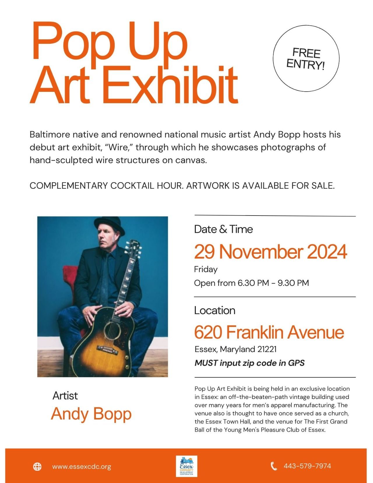 Pop-Up Art Exhibit in Historic Essex Apparel Factory – “Wire” by Andy Bopp
