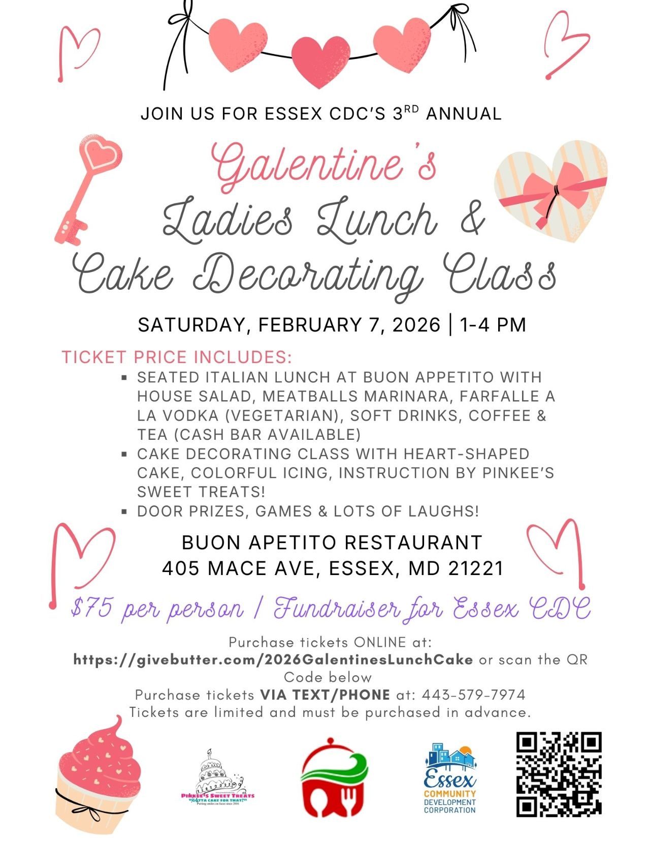 Galentine’s Ladies Lunch and Cake Decorating Fundraiser