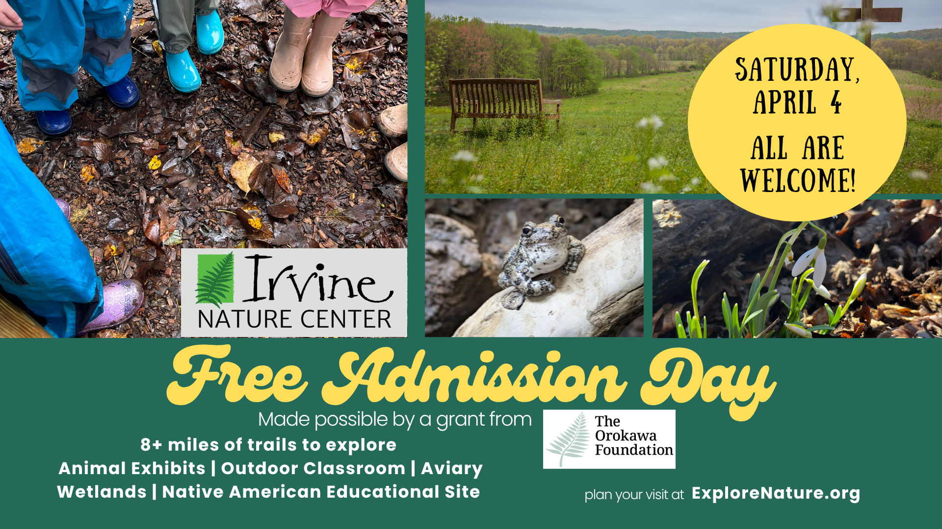 FREE ADMISSION SATURDAY at Irvine Nature Center