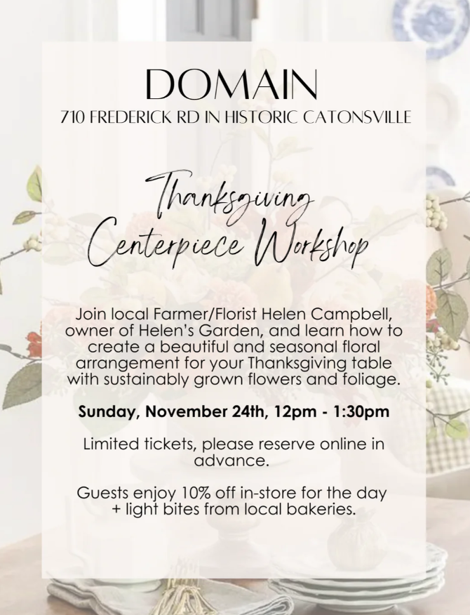 Thanksgiving Centerpiece Workshop at Domain