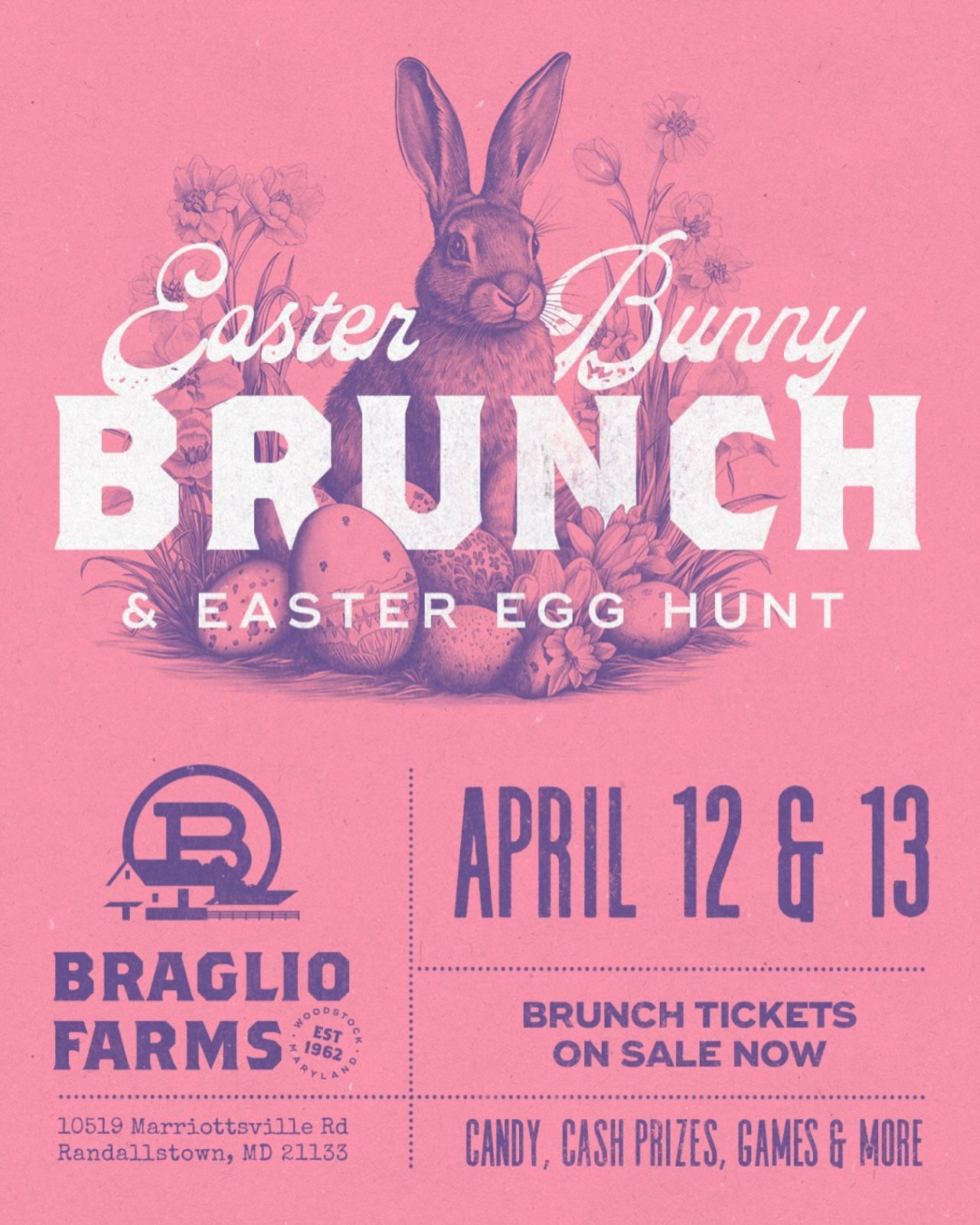Easter Bunny Brunch & Egg Hunt at Braglio Farms
