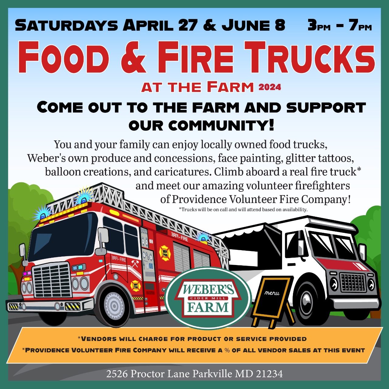 Food & Fire Trucks at the Farm