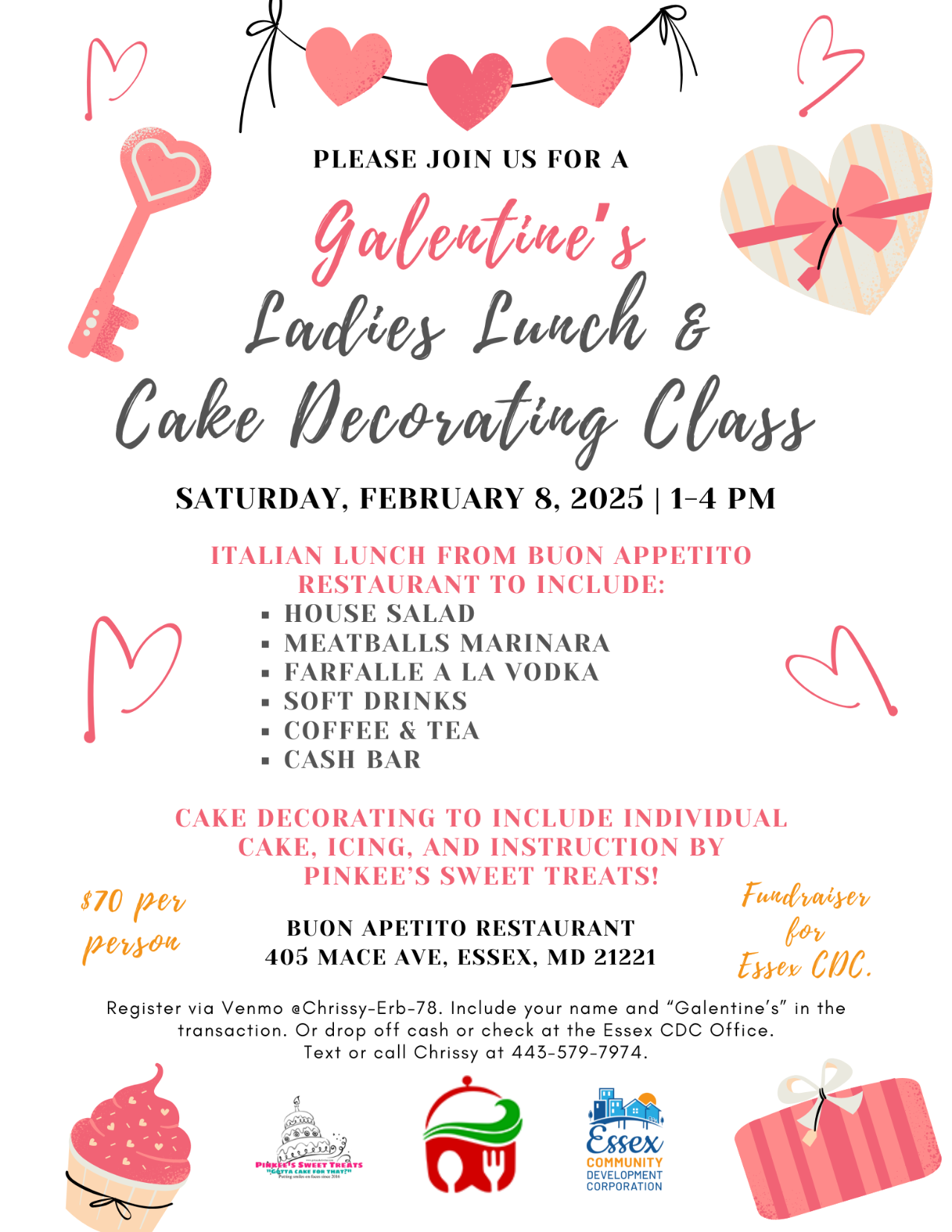 Galentine’s Ladies Lunch & Cake Decorating Class