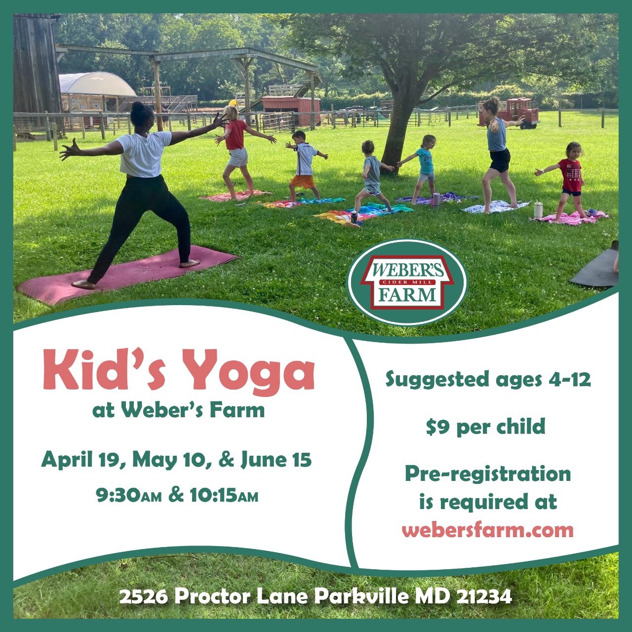Kid’s Yoga at Weber’s Farm