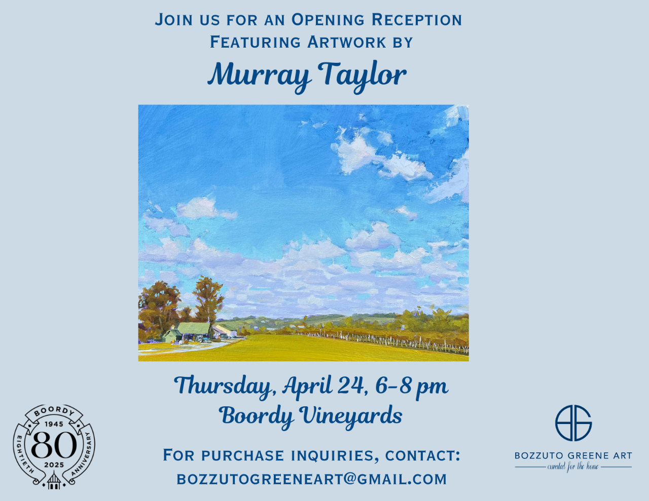 Murray Taylor Exhibit at Boordy Vineyards