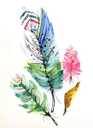 Watercolor: Bird Feather Study