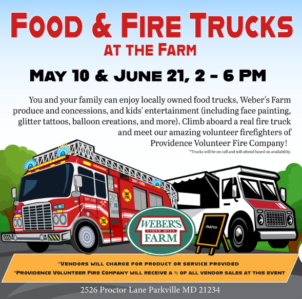 Food and Fire Trucks at Weber’s Farm