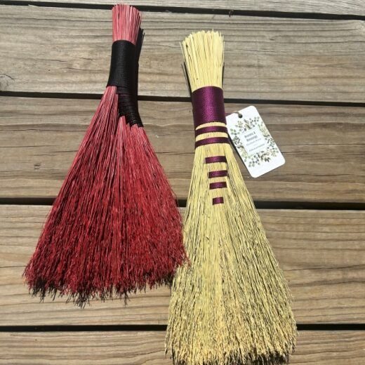 Hawk Tail and Dyed Fan Whisk Brooms with Brooms & Blessings